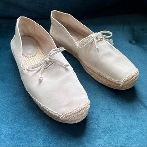 COACH RAE ESPADRILLE SLIP ONS NEUTRAL CREAM SIZE 10B EUC